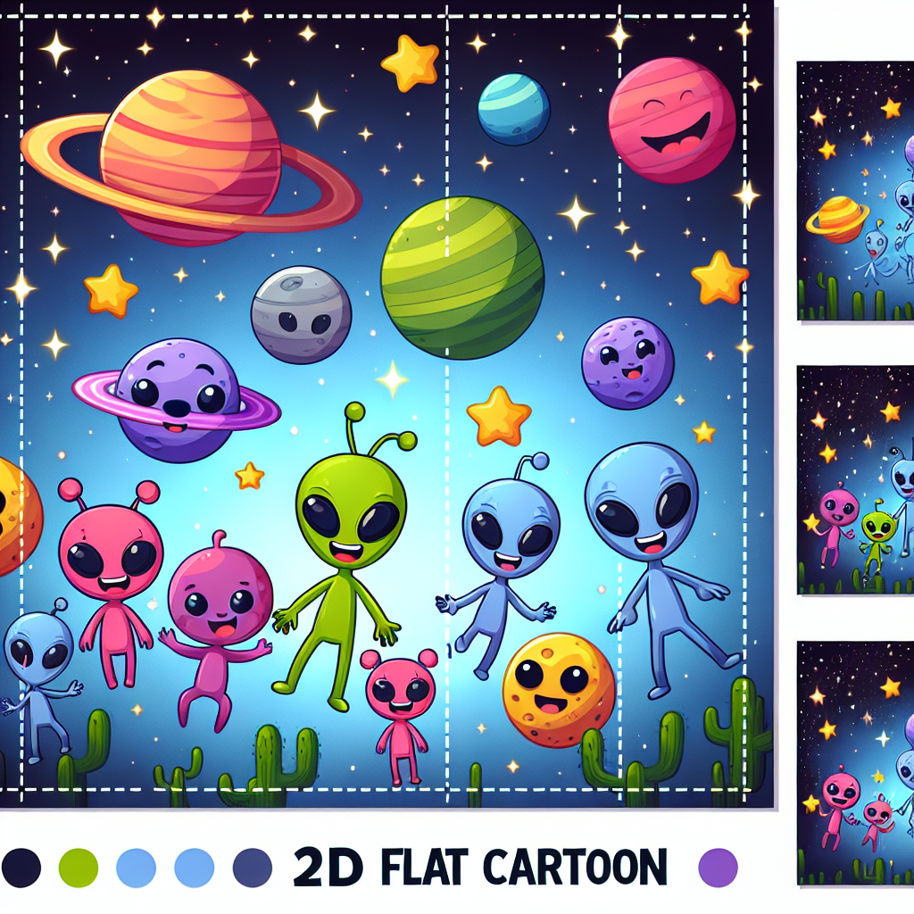 The Friendly Space Aliens Painting Number Kit