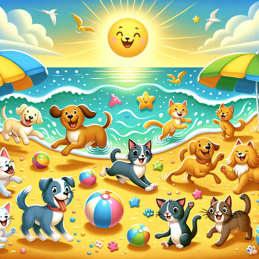 Cuddly Creatures At The Beach Paint By Numbers Art