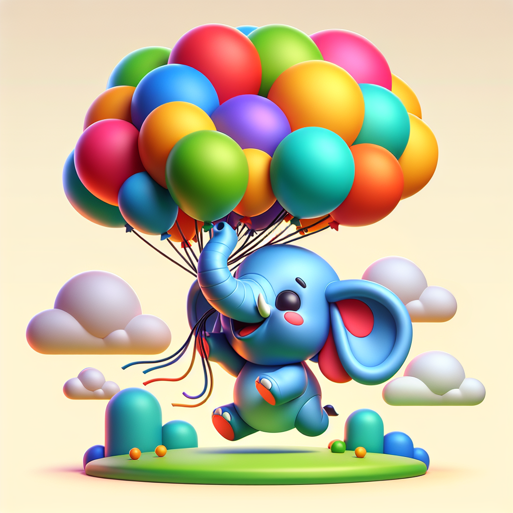 Elephant's Balloon Ride Paint By Color