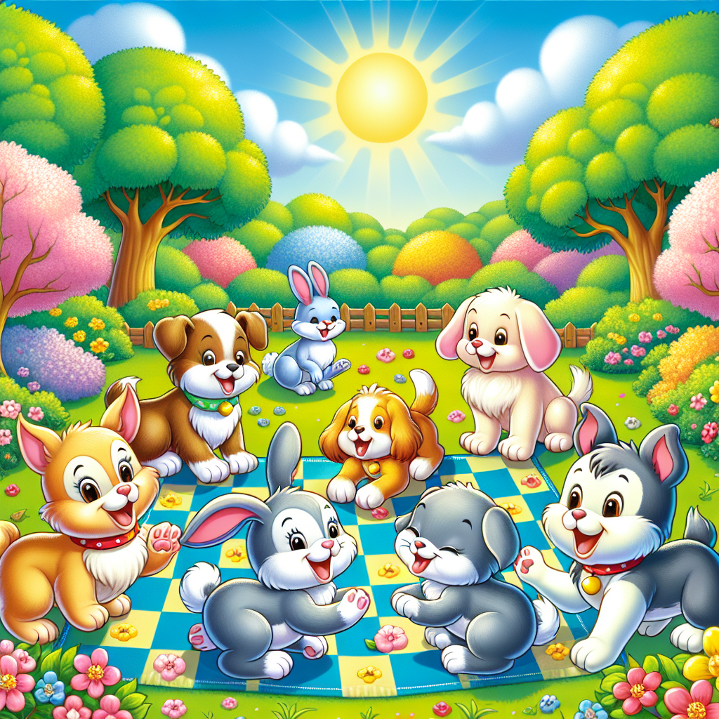 Cute Animal Friends Playdate Paint By Numbers Art