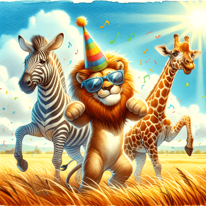 Funny Safari Animals Painting Number Kit