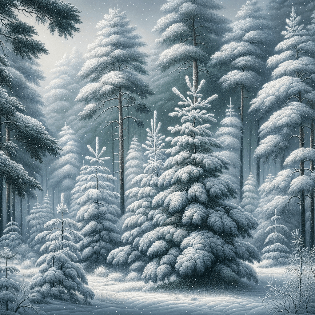 Frosty Pines Paint By Number