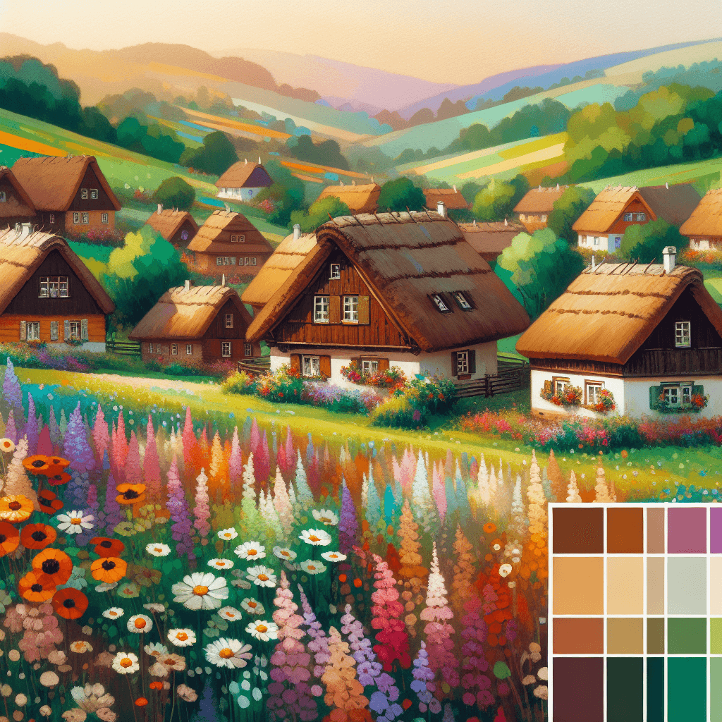 Charming Countryside Cottages Paint By Numbers Art