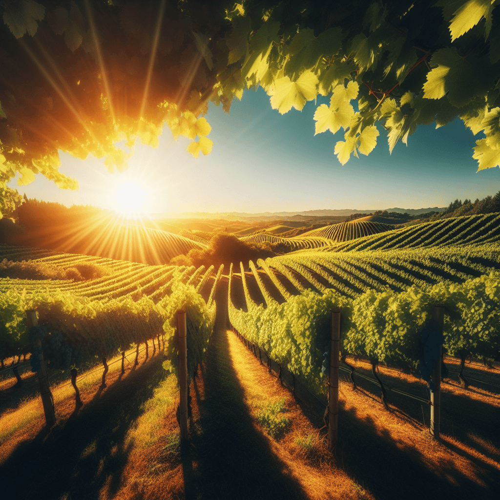 Sunlit Vineyard Panorama Paint By Color
