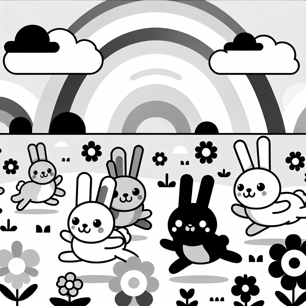 Rabbit’s Rainbow Realm Paint By Numbers Art