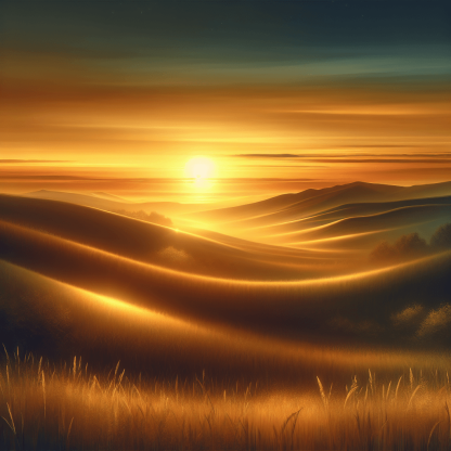 Radiant Sunset Over Hills Painting By Numbers Kit