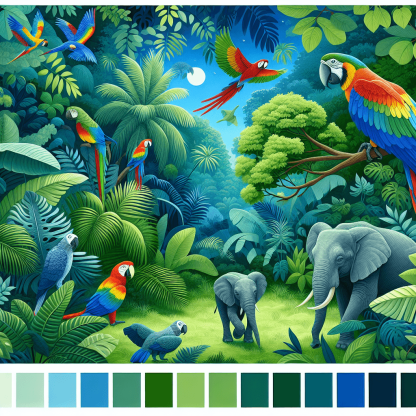 Fanciful Jungle Safari Number Painting