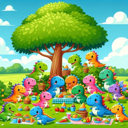 Happy Dinosaurs Picnic Paint By Numbers Kits