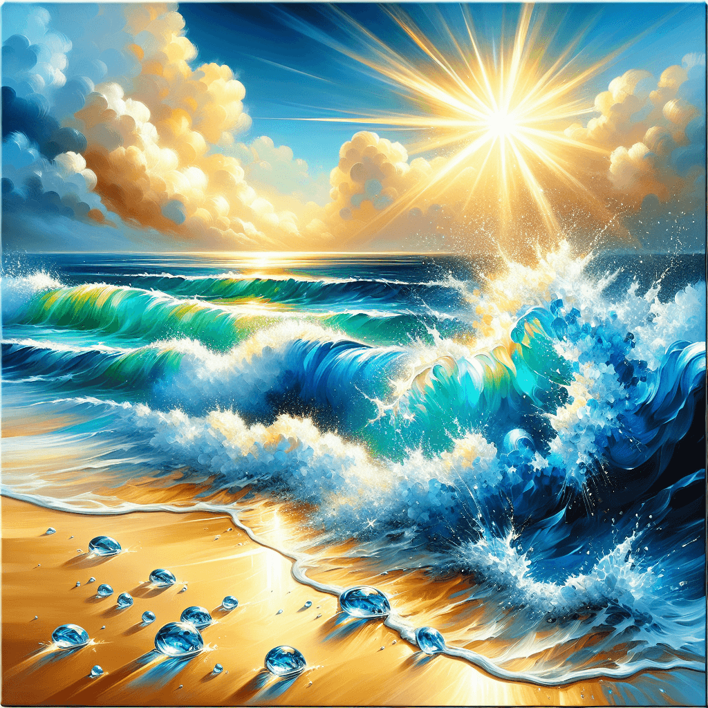 Radiant Ocean Waves Painting By Numbers Kit