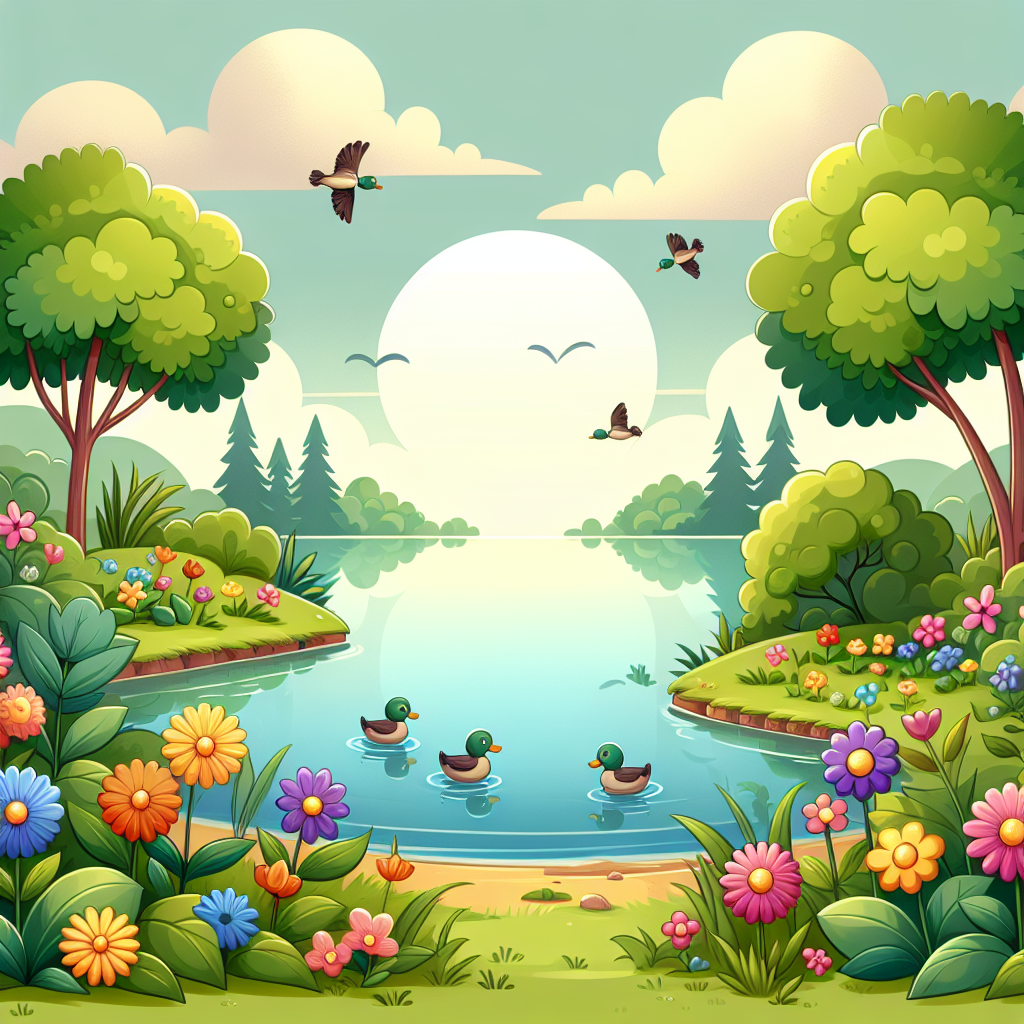 Lively Lake Number Painting