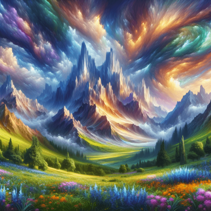 Intriguing Fantasy Landscape Number Painting