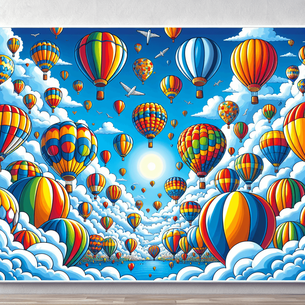 Colorful Whimsical Balloon Ride Painting By Numbers Kit