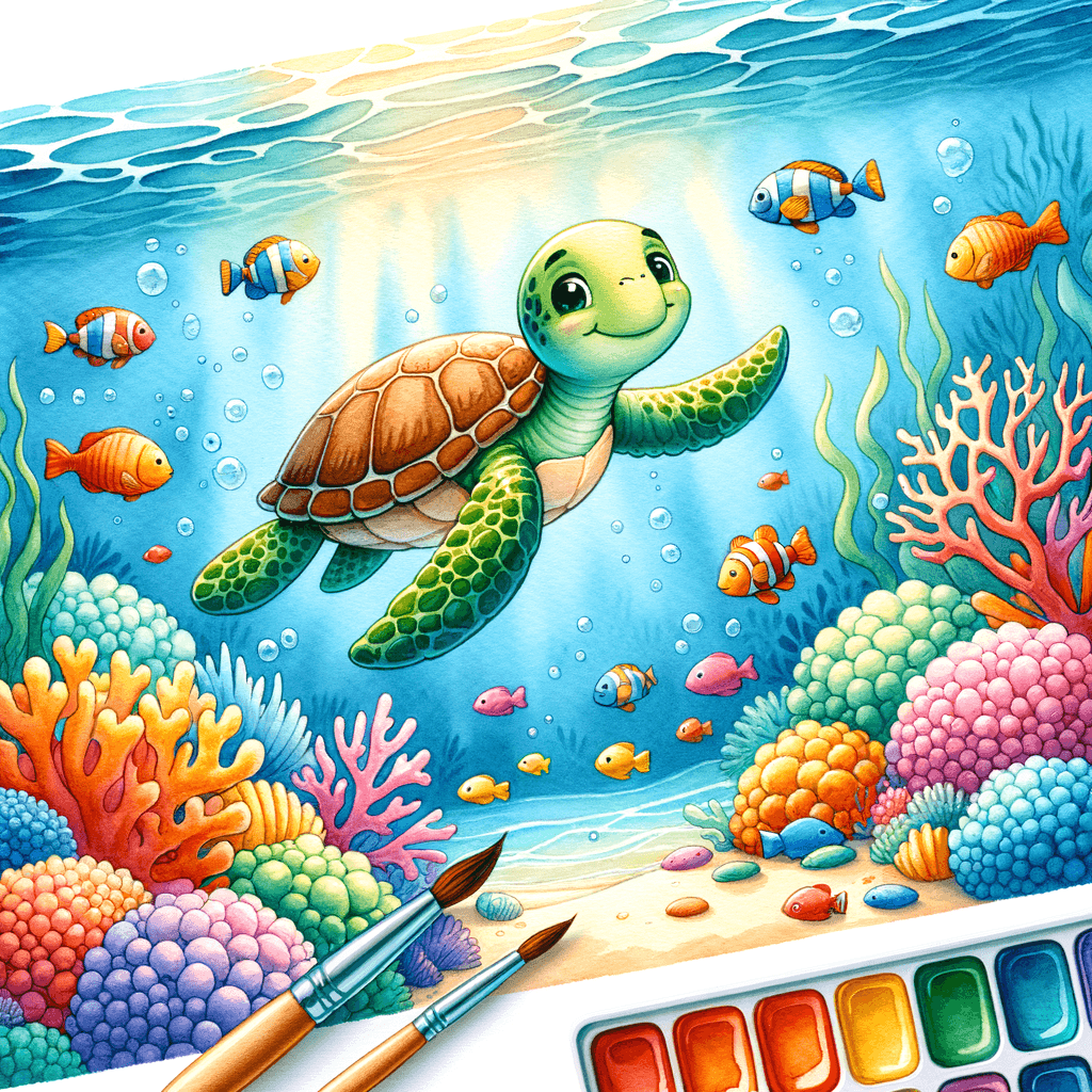 Underwater Explorer Turtle Painting Number Kit