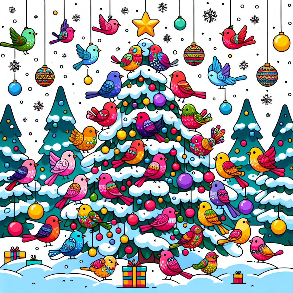 Festive Feathered Friends Paint By Color
