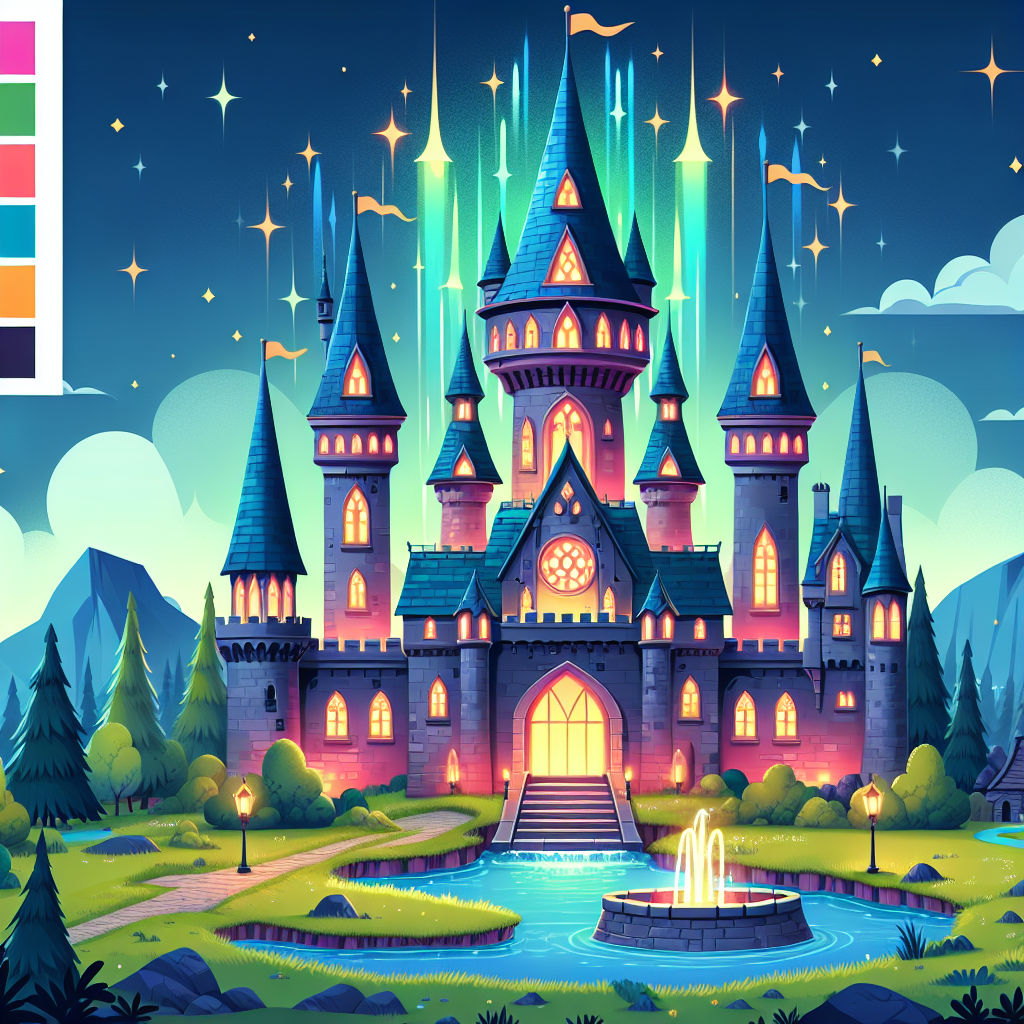 Magical Wizard's Castle DIY Paint By Numbers