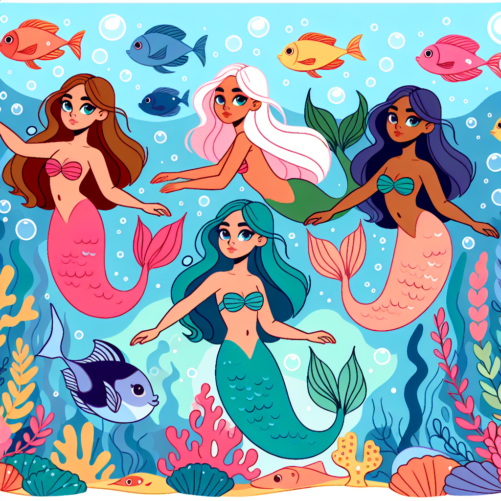 Playful Mermaids Paint By Numbers