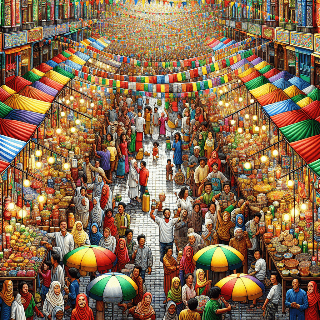 Charming Street Market Painting By Numbers Kit