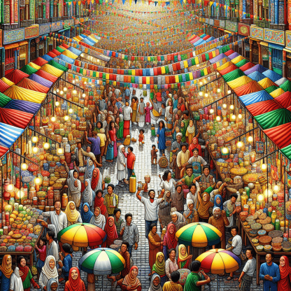 Charming Street Market Painting By Numbers Kit