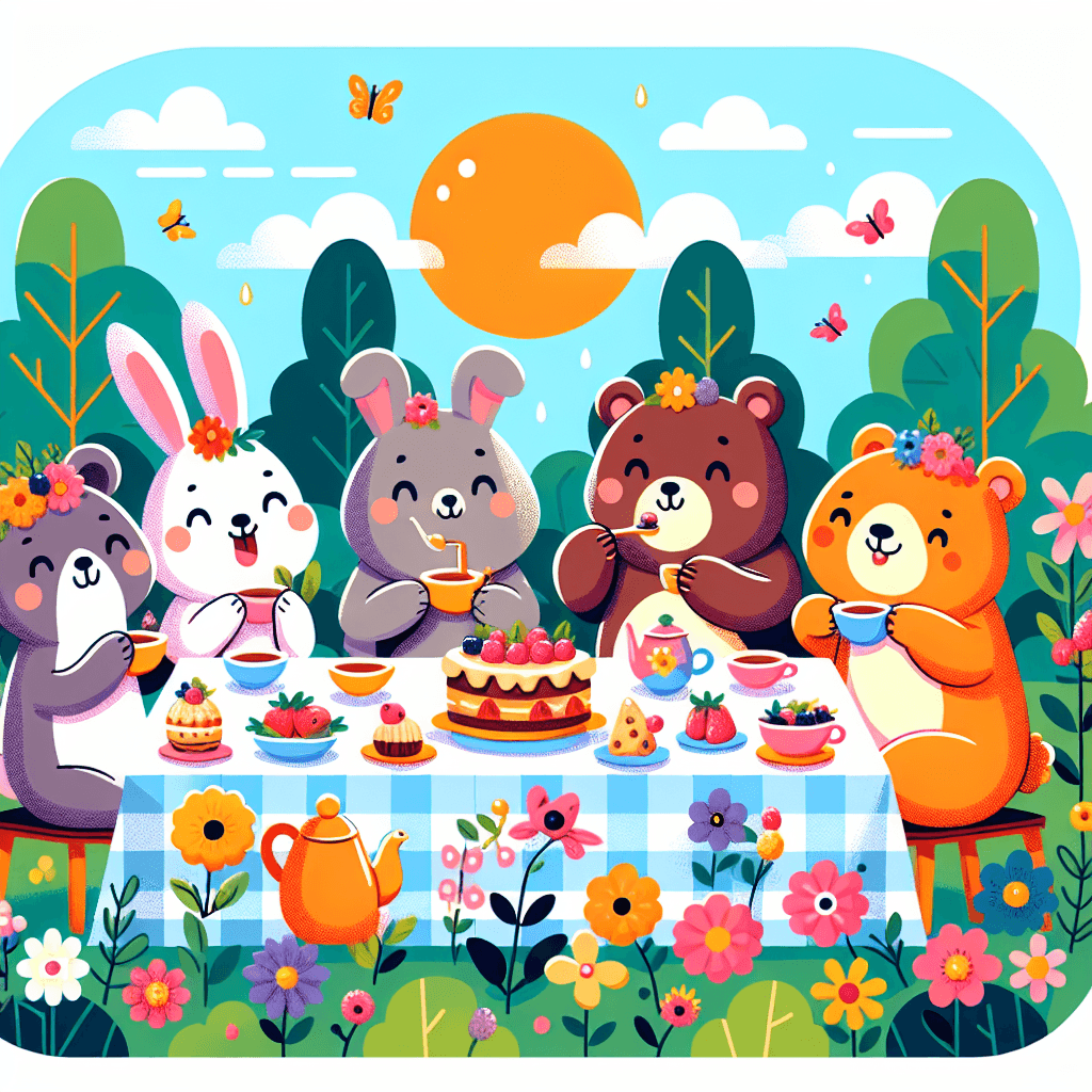 Cute Critters' Tea Party Paint By Numbers