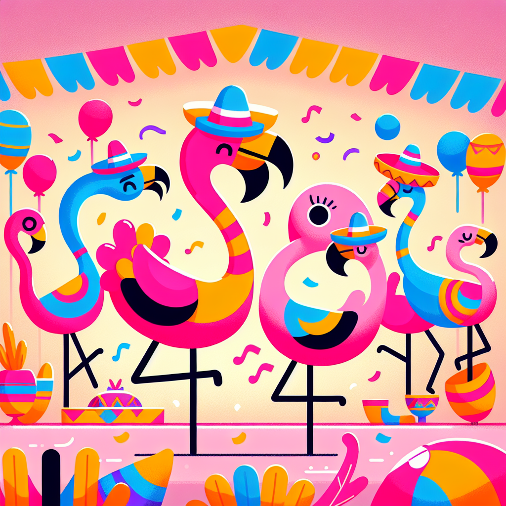 Flamingo Dance Fiesta Paint By Numbers Art