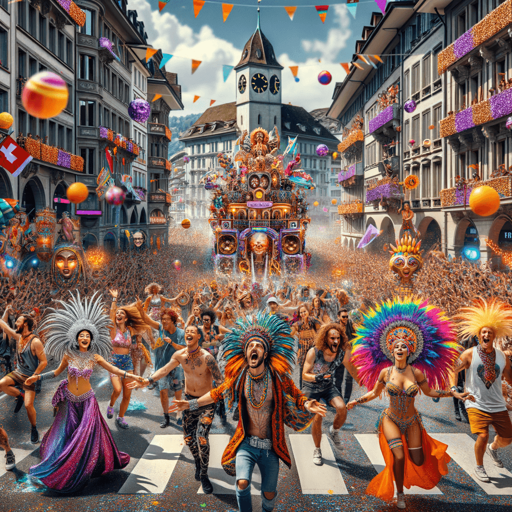 Zürich Street Parade - Switzerland - DIY Painting By Numbers Kit - Artistry Rack