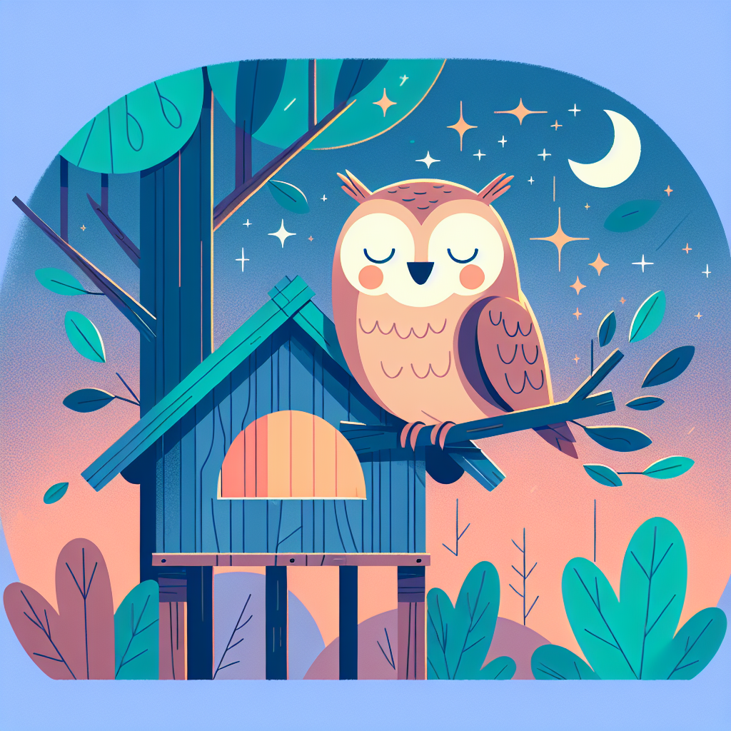 Cheerful Owl's Treehouse Paint By Color