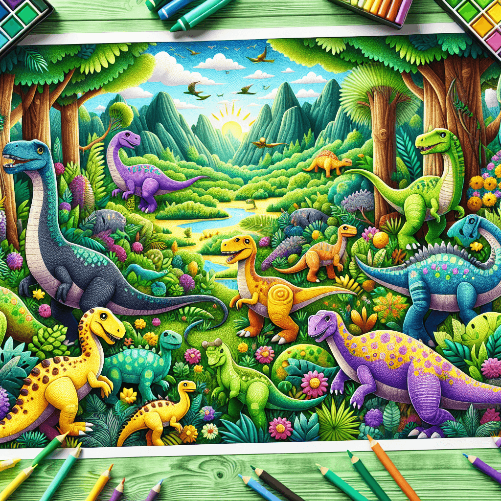 Adventurous Dinosaur Quest Paint By Numbers Art