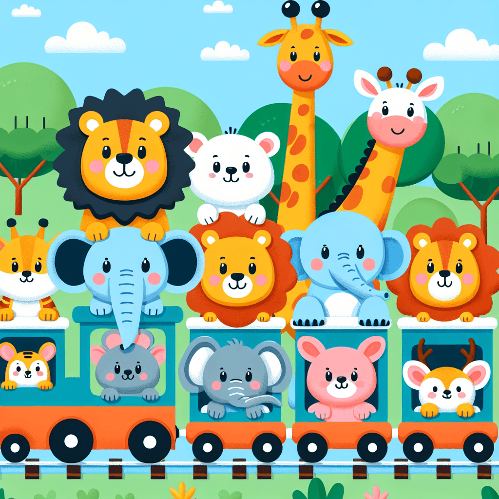 Joyful Animal Train DIY Paint By Numbers