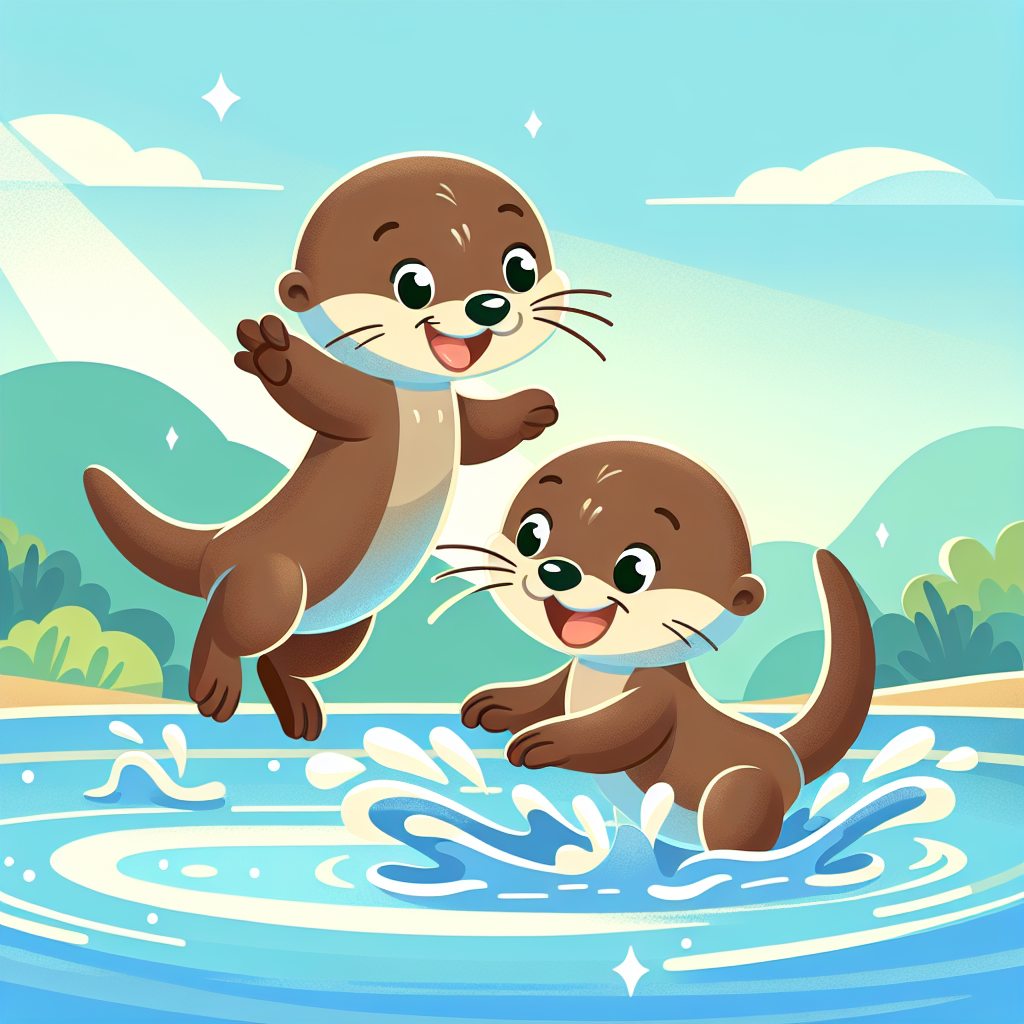 Playful Otter Splash Painting Number Kit