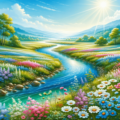 Gentle Riverbank Paint By Number