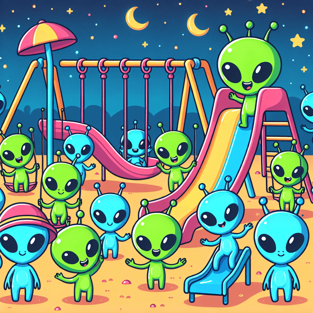 Space Aliens Playground Paint By Number