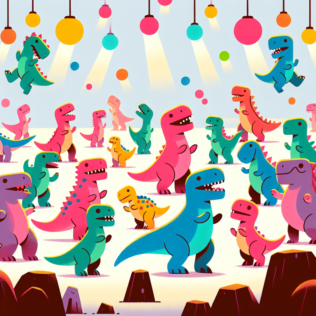 Dino Disco Dance Paint By Number