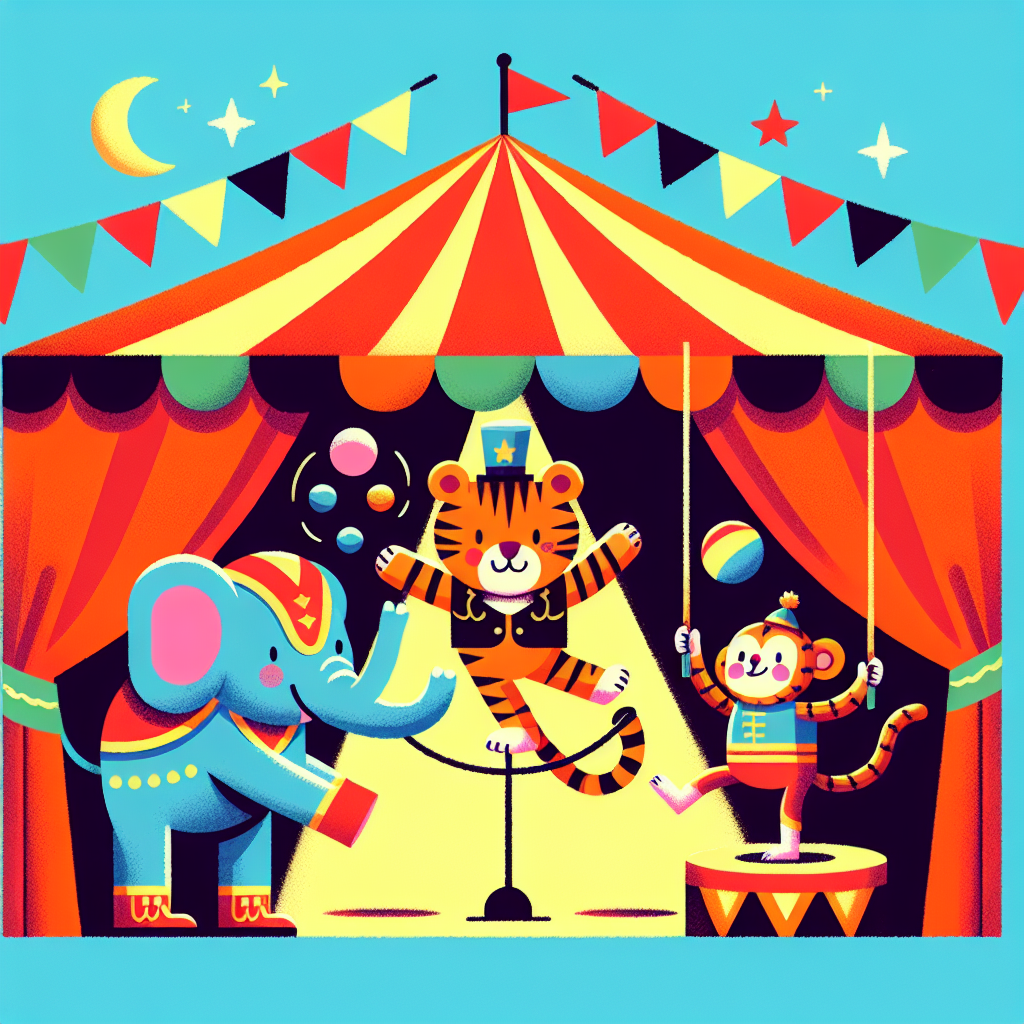 Giggling Circus Animals Paint By Numbers Art
