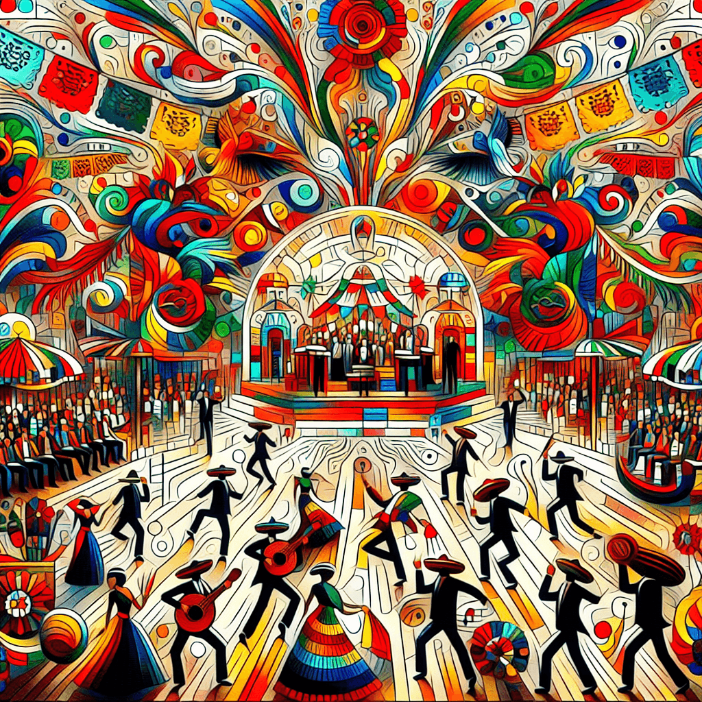 Lively Mexican Fiesta Celebration Number Painting