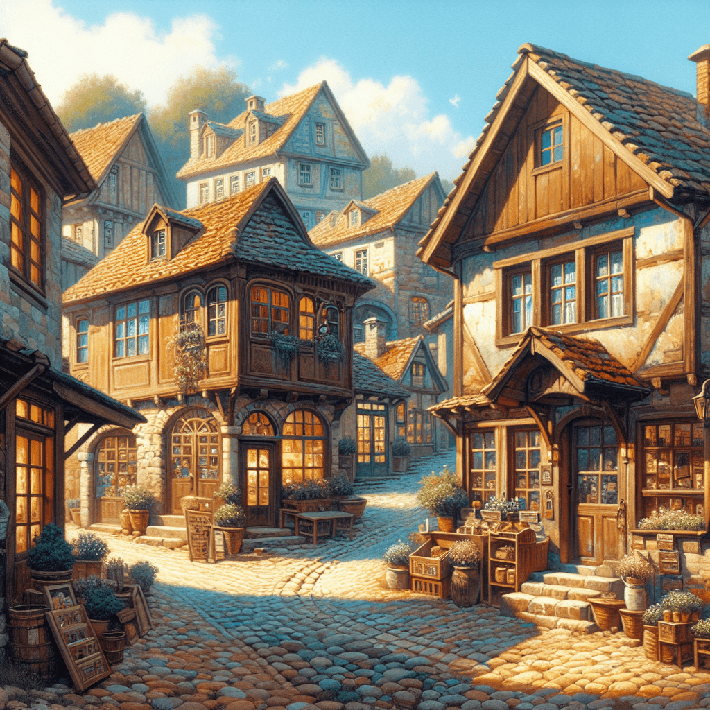 Charming Village Corner Paint By Numbers Art