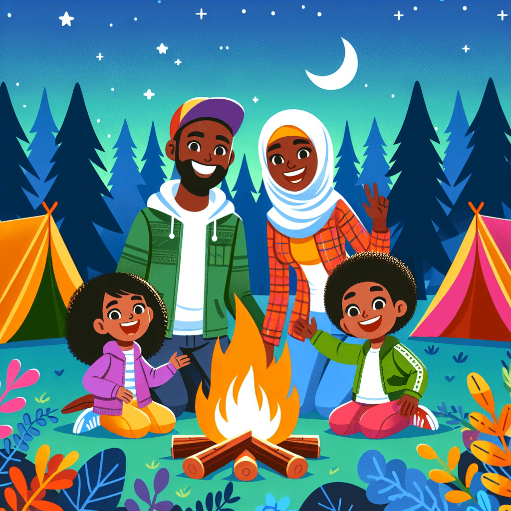 Happy Family Camping DIY Paint By Numbers
