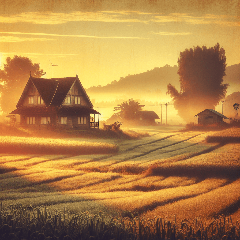 Rural Farmhouse Sunrise DIY Paint By Numbers