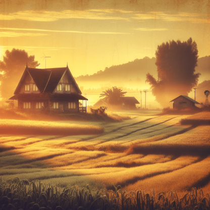 Rural Farmhouse Sunrise DIY Paint By Numbers