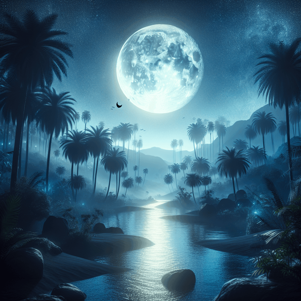 Lunar Oasis Adventure Number Painting