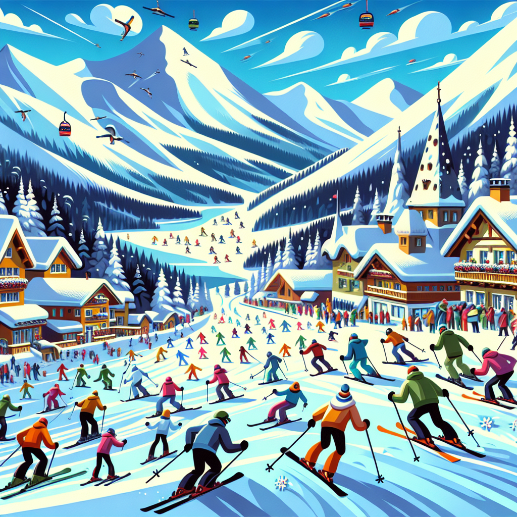 Winter Ski Resort Fun Painting By Numbers Kit