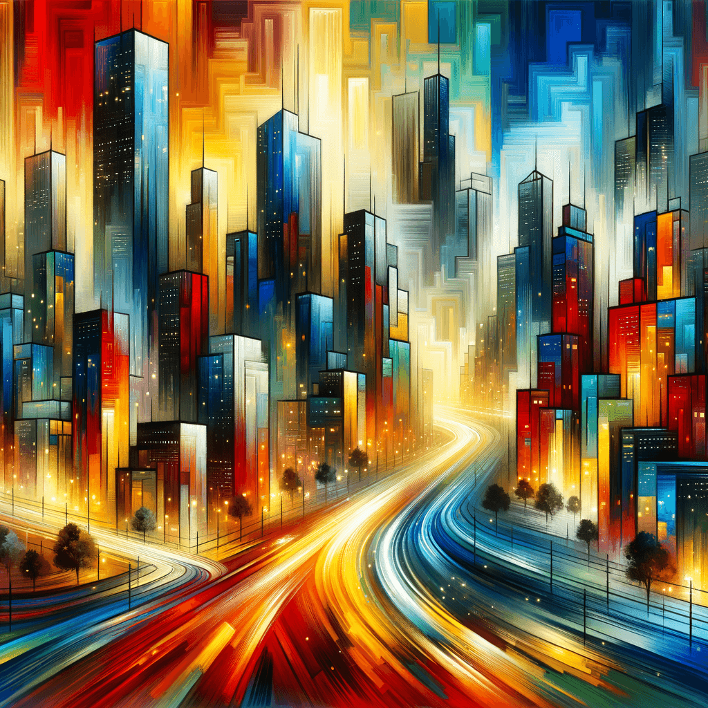 Abstract City Life Numbered Painting Kits
