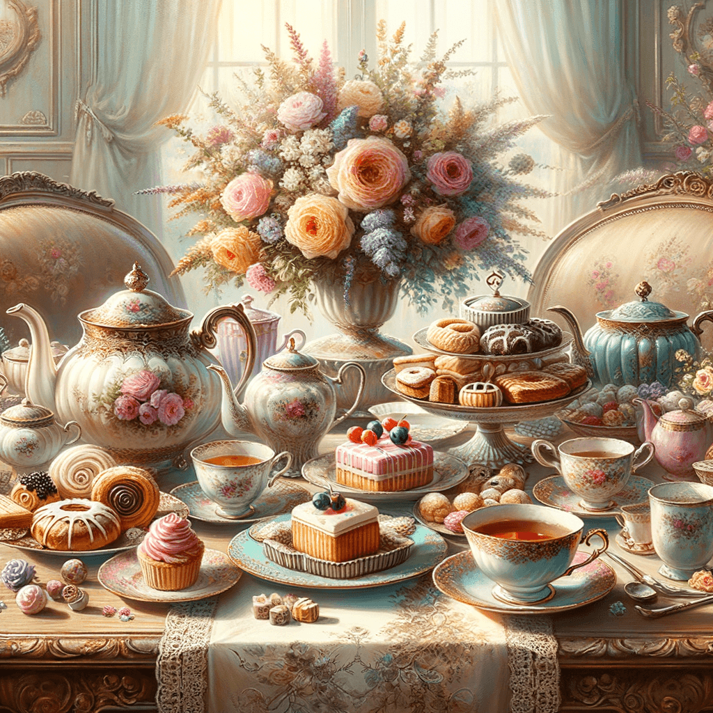 Elegant Victorian Tea Party Number Painting