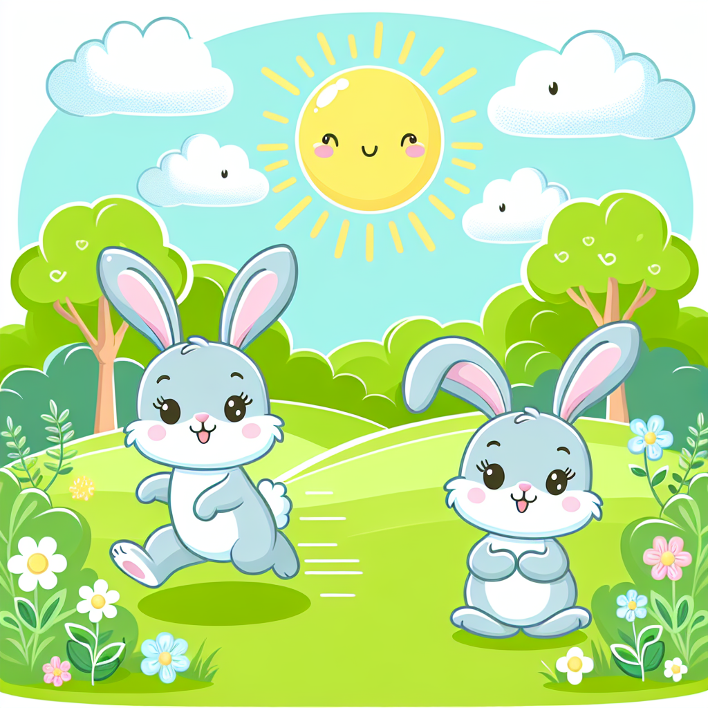 Sunny Day In The Meadow With Bunnies Paint By Numbers Art