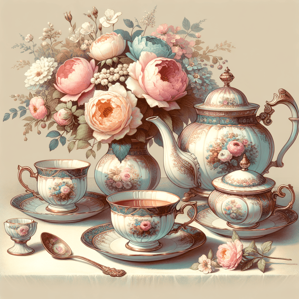 A Vintage Tea Time Paint By Numbers Art