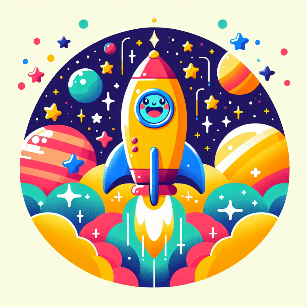 Joyful Space Rocket Painting By Numbers Kit