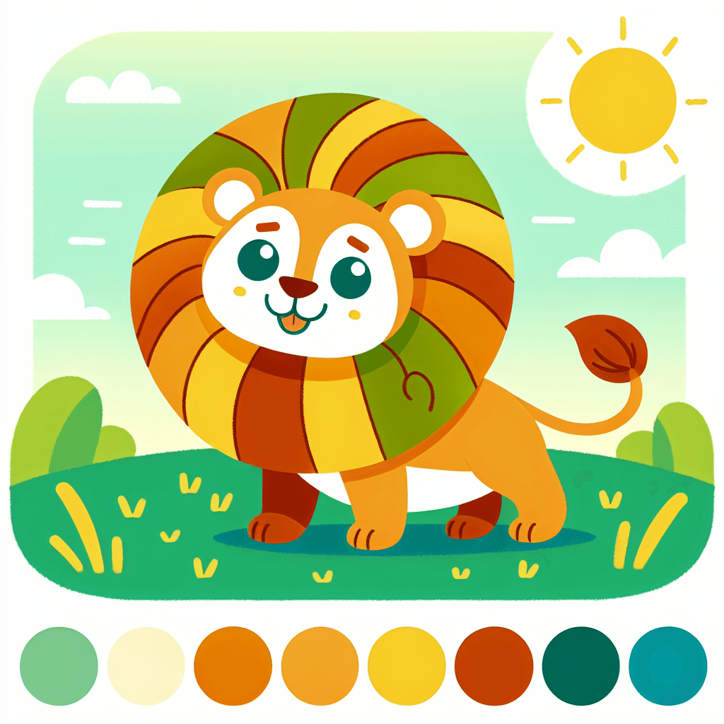 Charming Lion Paint By Color
