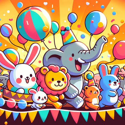 Friendly Animal Parade DIY Paint By Numbers