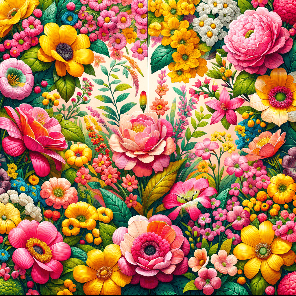 Joyful Floral Garden Numbered Painting Kits