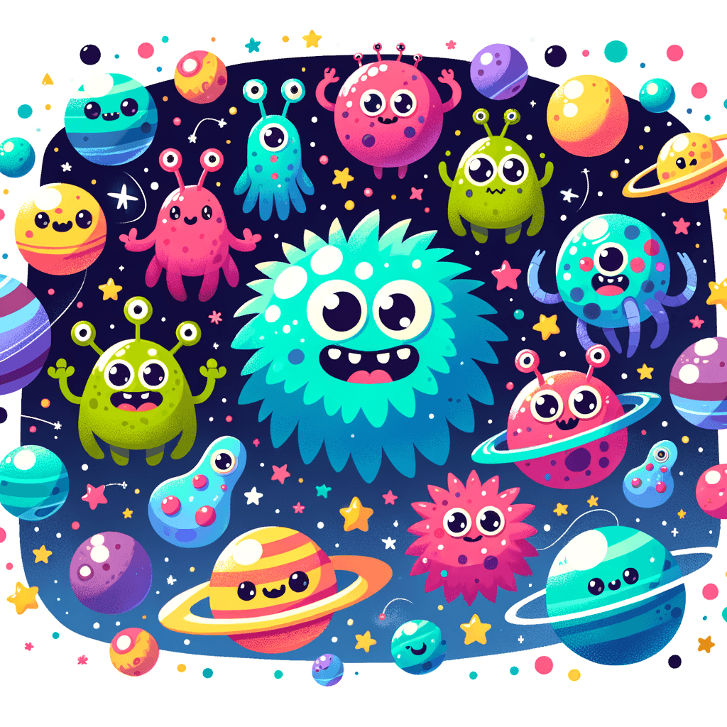 Friendly Space Monsters Numbered Painting Kits