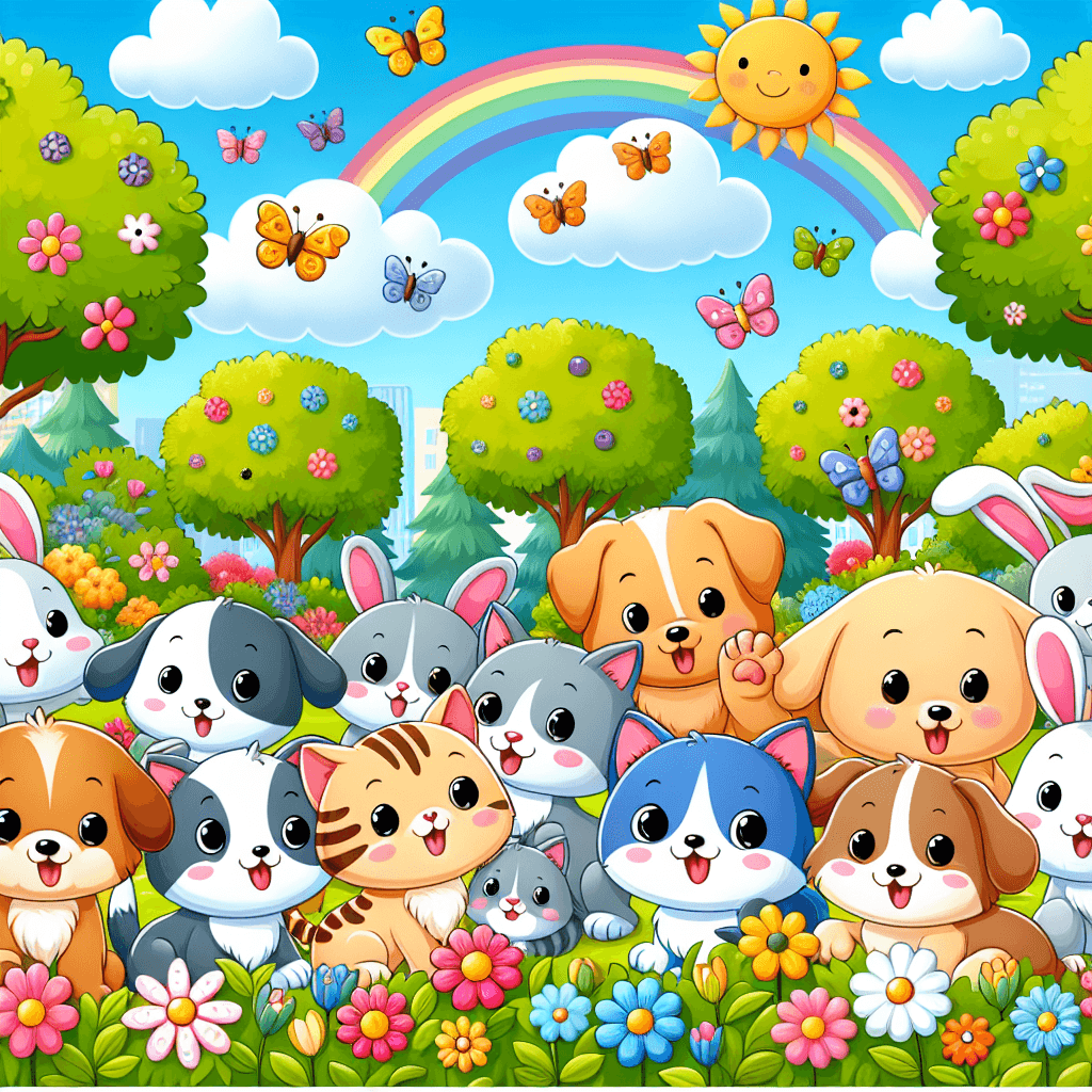 Cuddly Animal Day Out DIY Paint By Numbers
